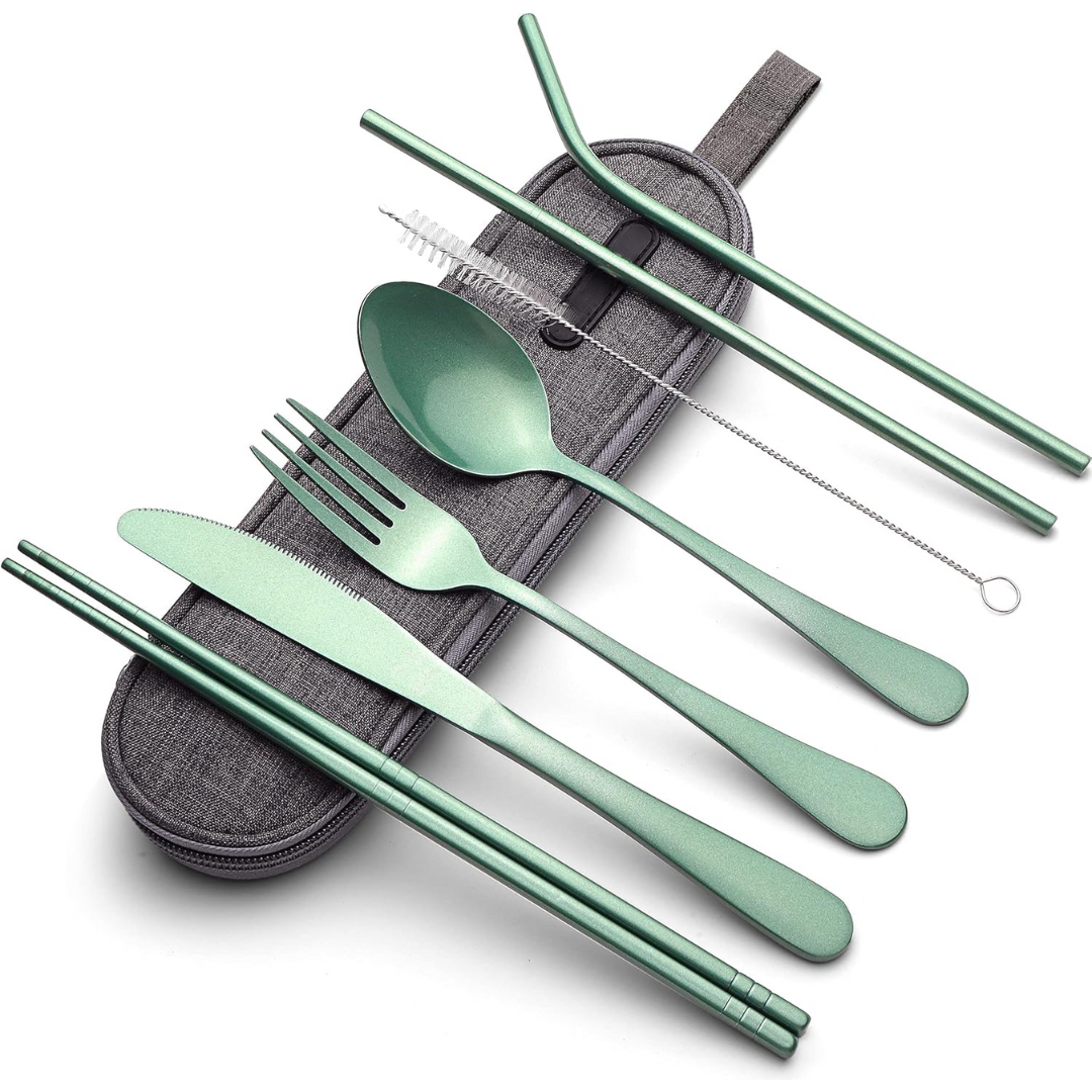 Compact Lightweight Stainless Steel Waterproof Case Travel Cutlery Set