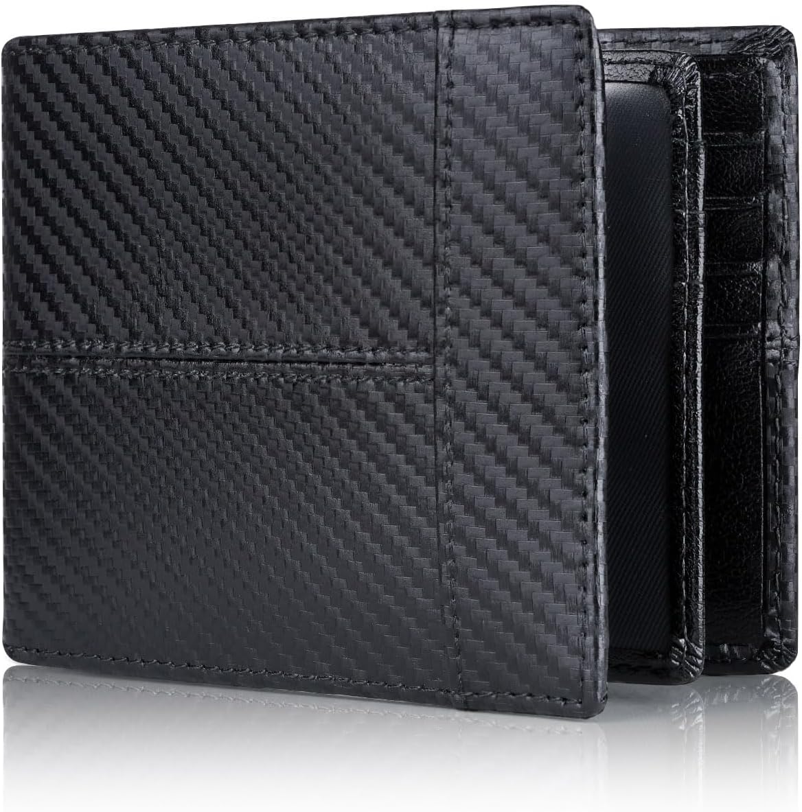 Genuine Leather Slim Bifold Rfid Blocking Multi Card Wallet