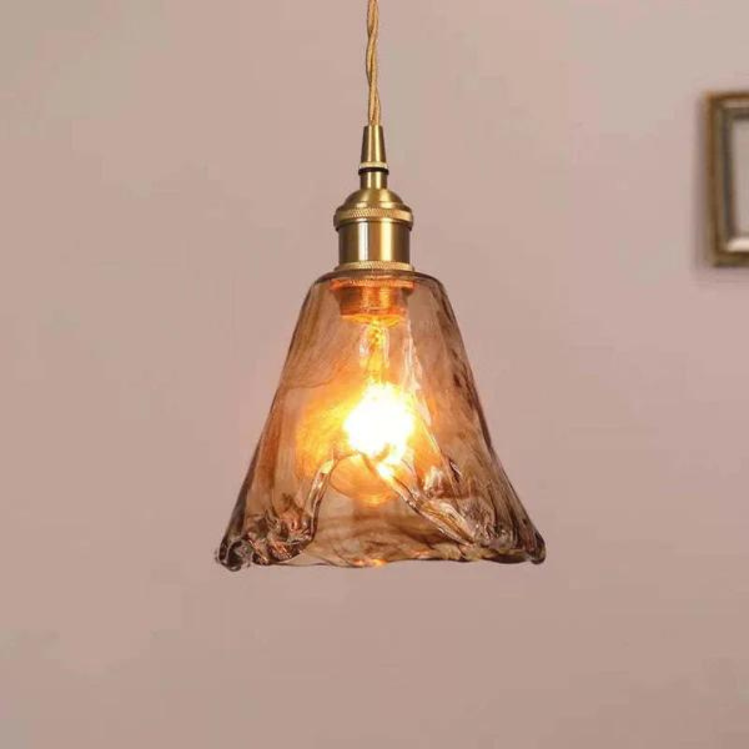 Retro Metal Glass Height Adjustable Hanging Pendant Light