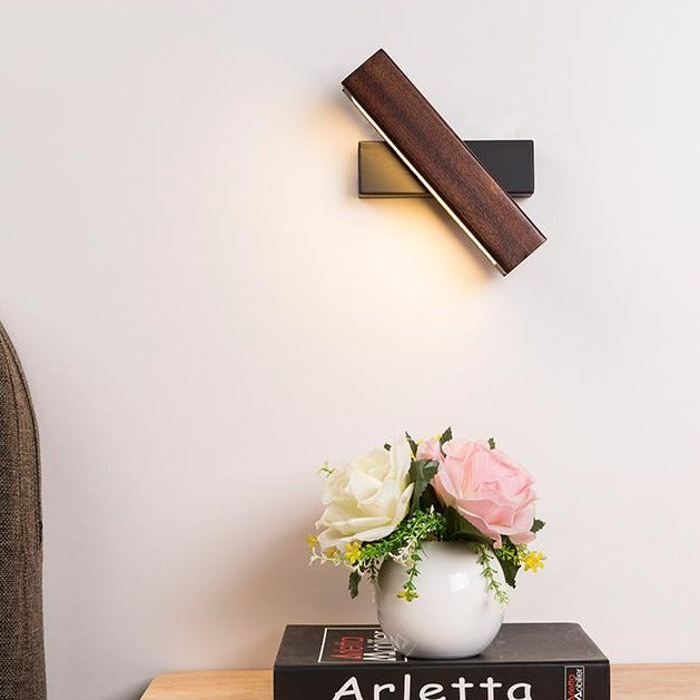 Rotatable Wooden Iron Adjustable Angle Wall Light