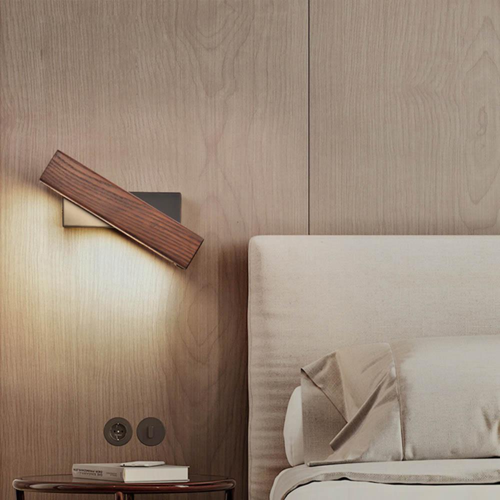 Rotatable Wooden Iron Adjustable Angle Wall Light