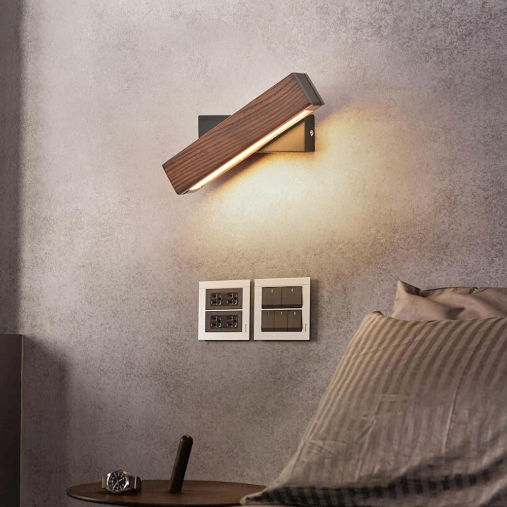 Rotatable Wooden Iron Adjustable Angle Wall Light
