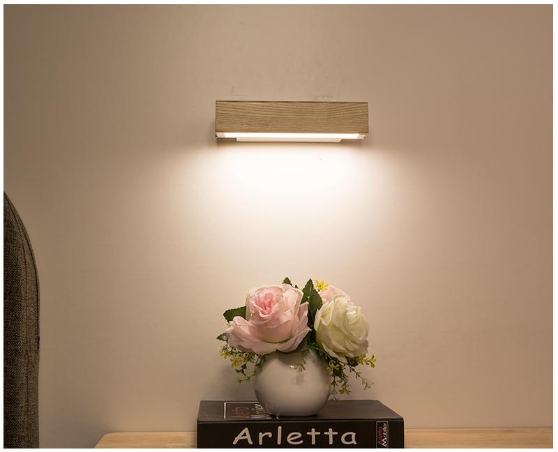 Rotatable Wooden Iron Adjustable Angle Wall Light