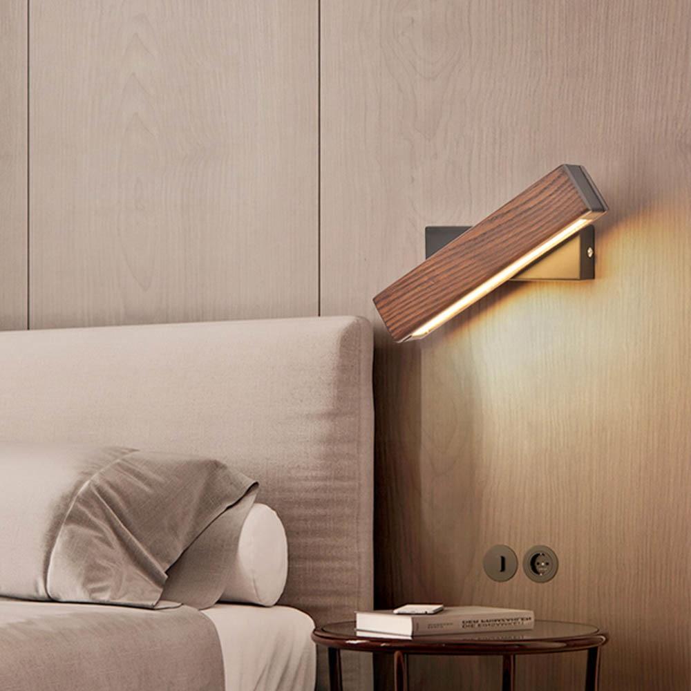 Rotatable Wooden Iron Adjustable Angle Wall Light