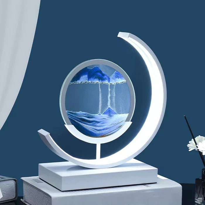 Rotating Sand Art Sculpture Table Lamp With Ambient Illumination