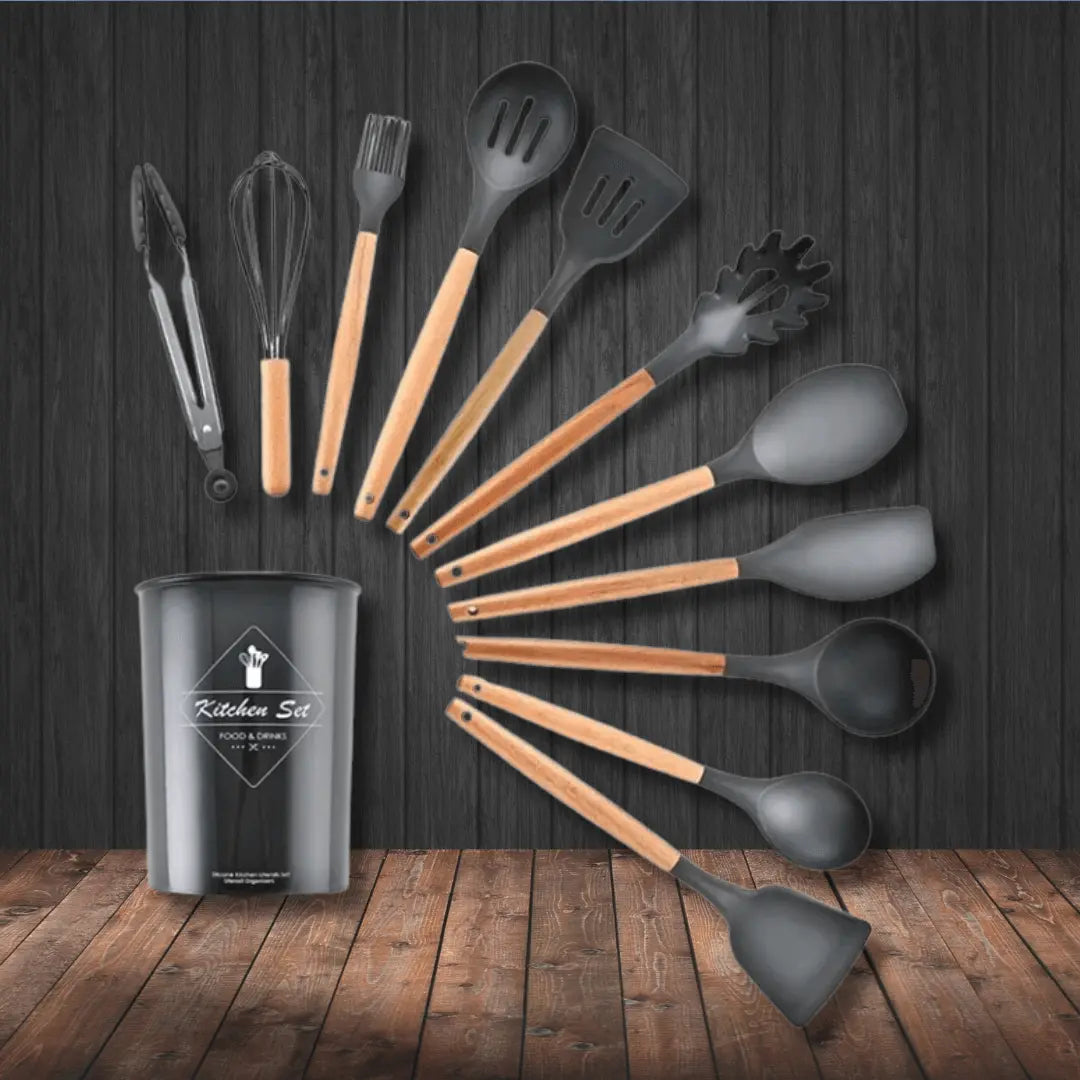 Heat Resistant Ergonomic Silicone Kitchen Utensil Set