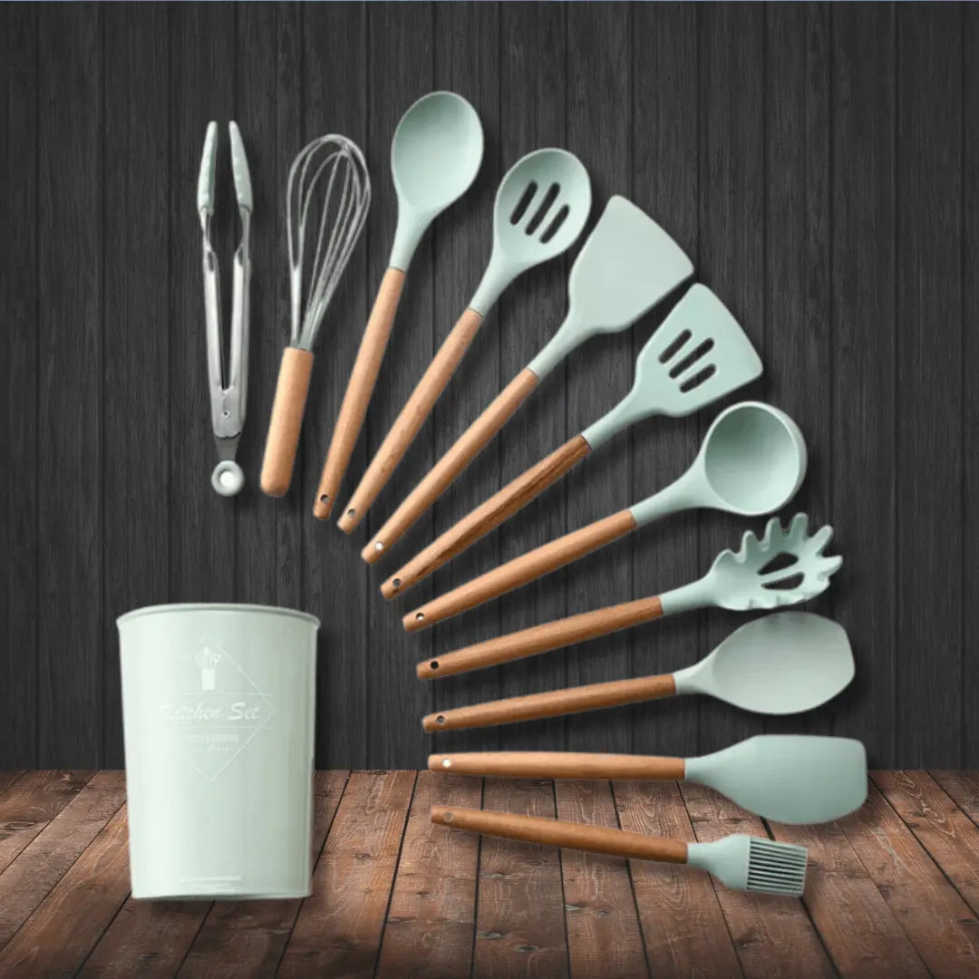 Heat Resistant Ergonomic Silicone Kitchen Utensil Set