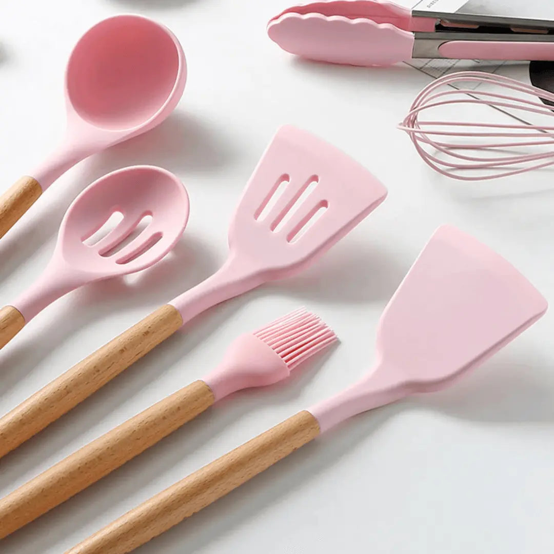 Heat Resistant Ergonomic Silicone Kitchen Utensil Set