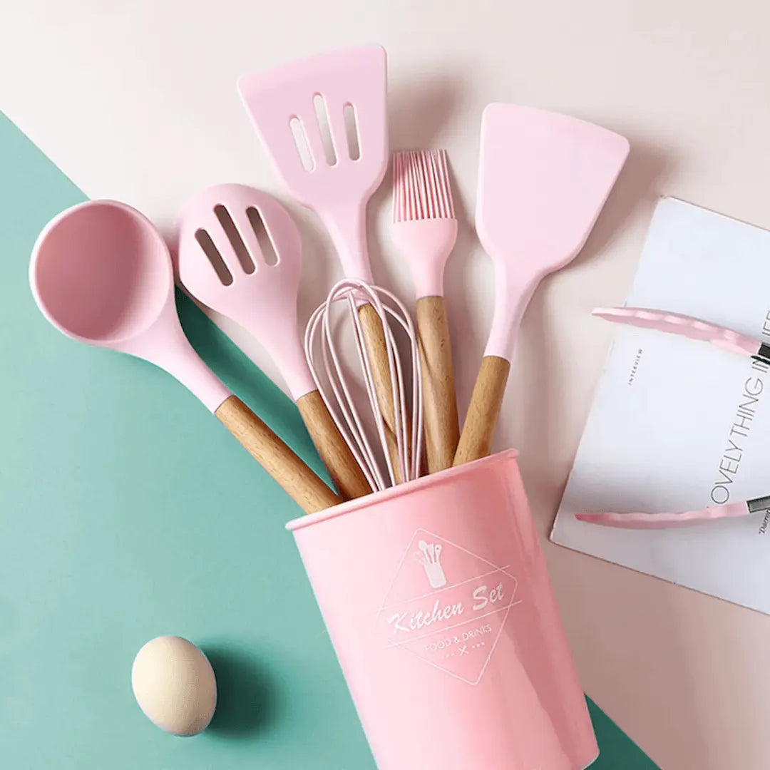 Heat Resistant Ergonomic Silicone Kitchen Utensil Set