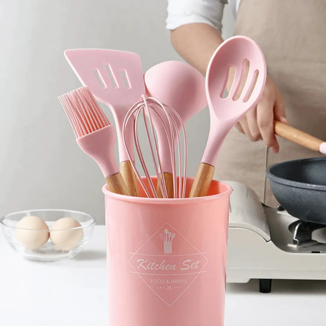 Heat Resistant Ergonomic Silicone Kitchen Utensil Set
