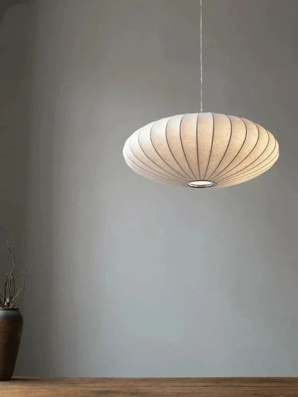 Silk Lampshade Crystal Crown Luxury Pendant Light