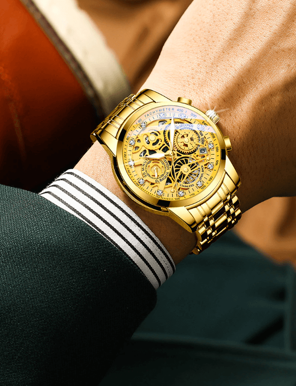 Transparent Skeleton Dial Stainless Steel Automatic Mechanical Men's Watch