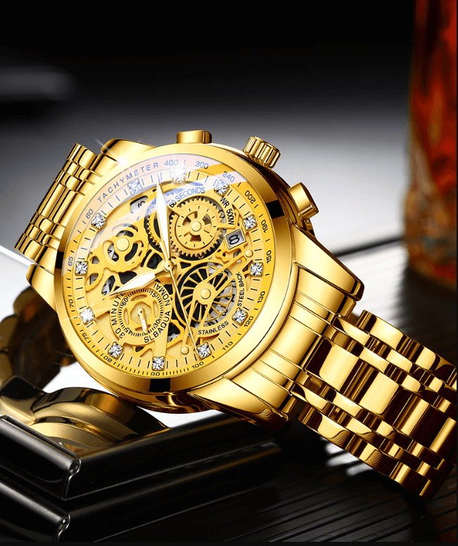Transparent Skeleton Dial Stainless Steel Automatic Mechanical Men's Watch