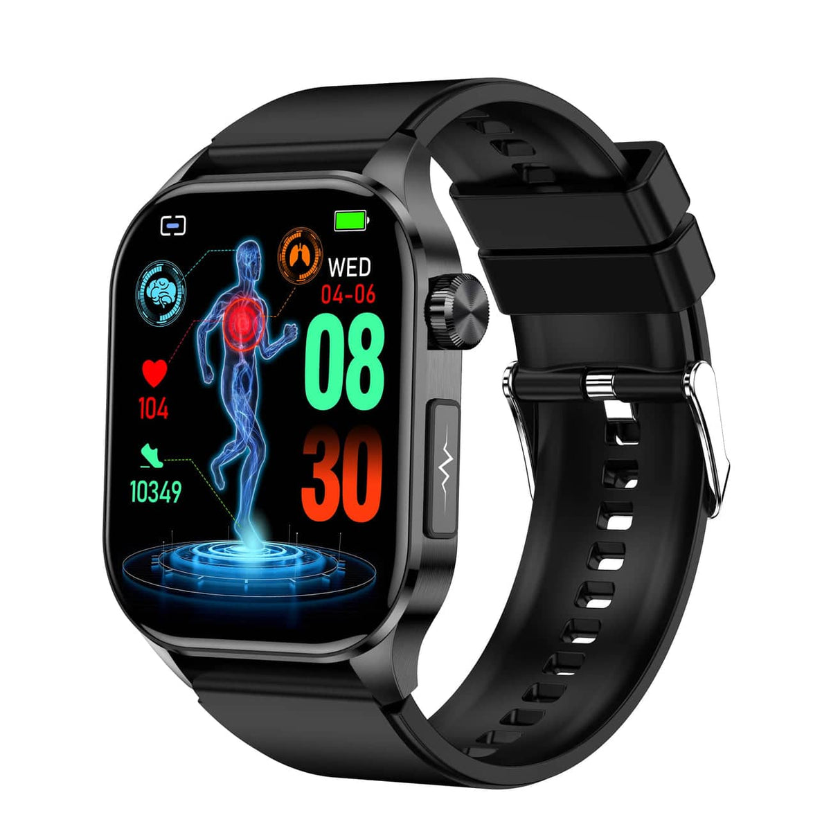 Compact Touchscreen Health Monitoring Smartwatch With ECG Blood Pressure Tracking