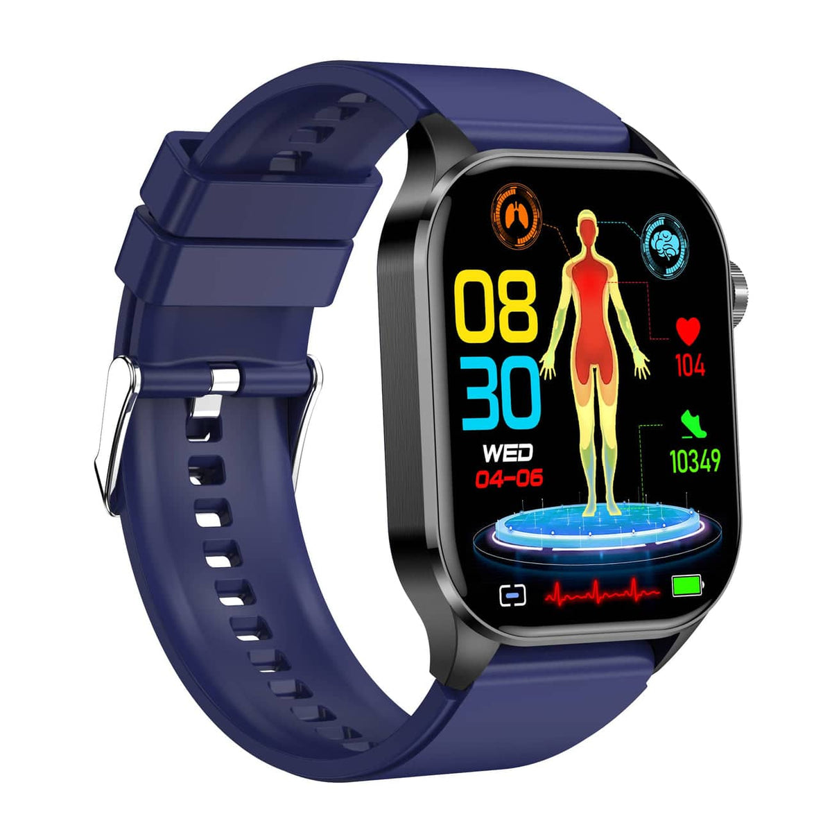 Compact Touchscreen Health Monitoring Smartwatch With ECG Blood Pressure Tracking