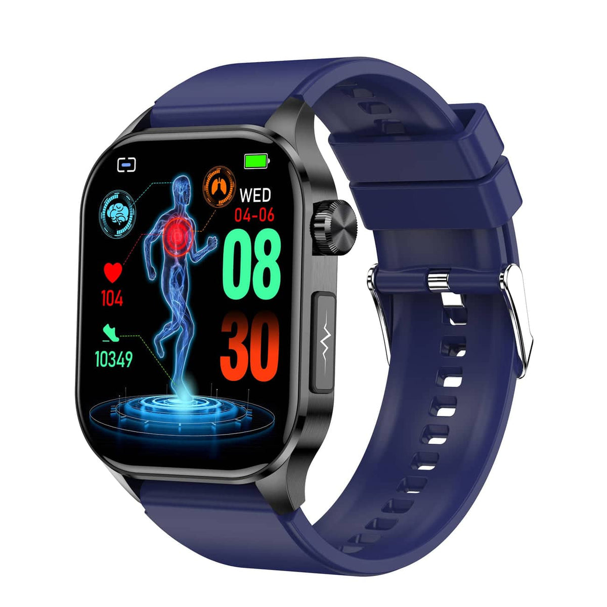 Compact Touchscreen Health Monitoring Smartwatch With ECG Blood Pressure Tracking