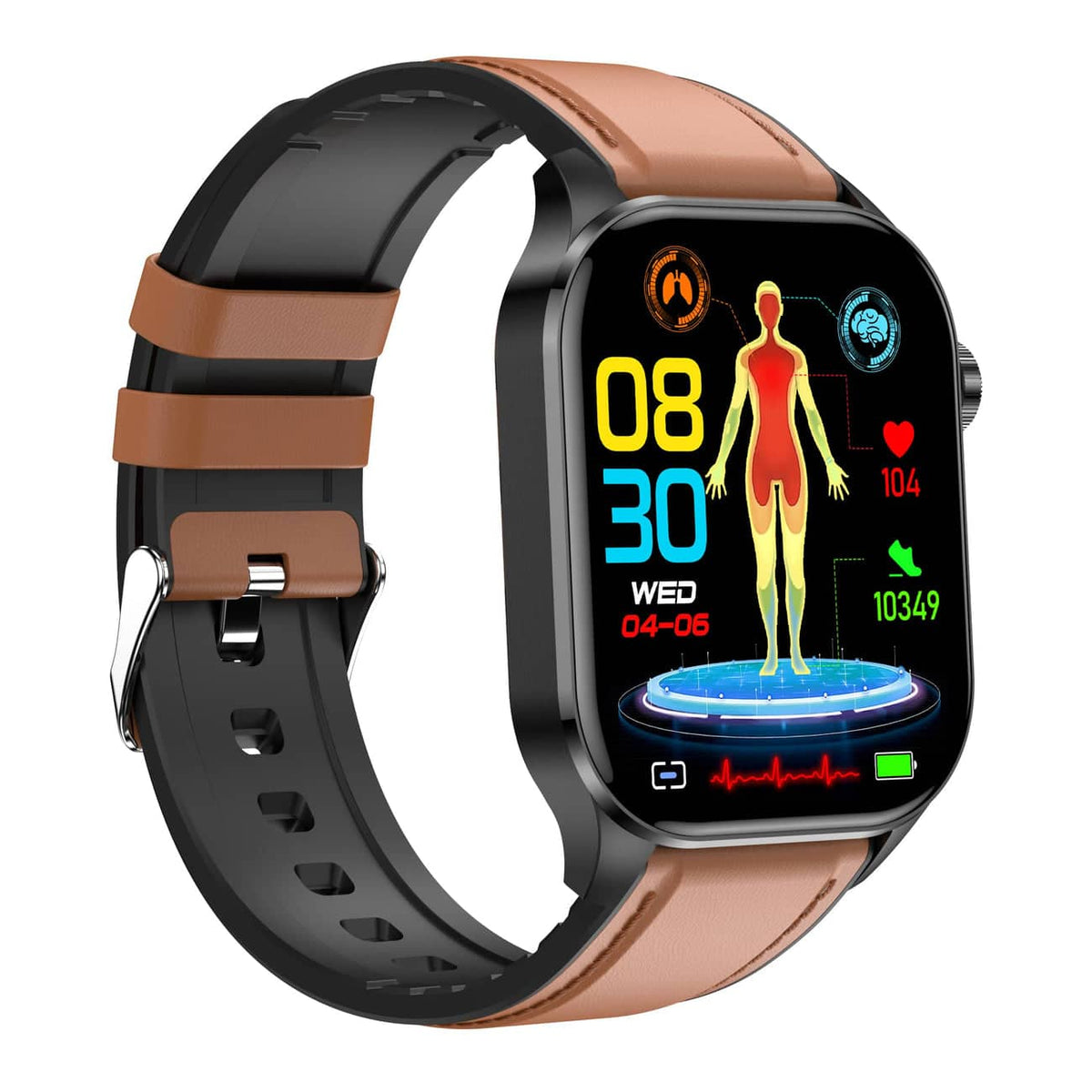 Compact Touchscreen Health Monitoring Smartwatch With ECG Blood Pressure Tracking