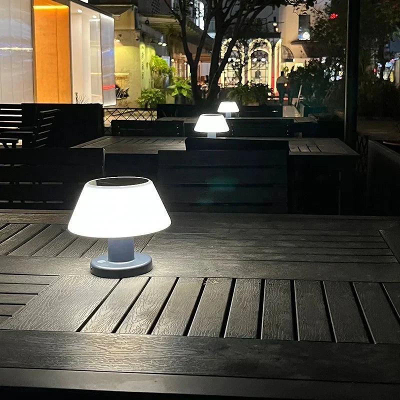 Solar Powered Rechargeable Water Resistant Indoor Outdoor Table Lamp
