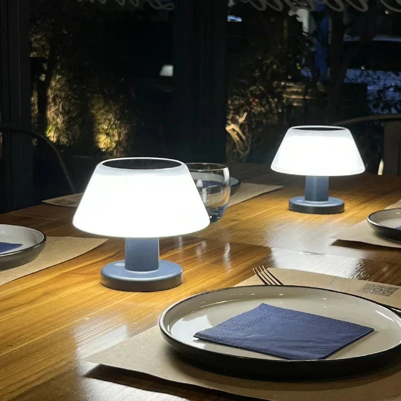 Solar Powered Rechargeable Water Resistant Indoor Outdoor Table Lamp