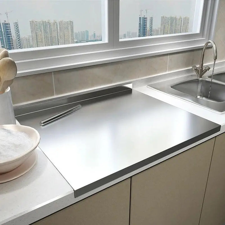 Non-Slip Raised Edge Stainless Steel Cutting Board