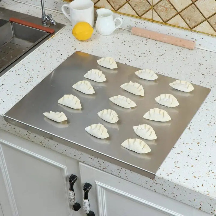 Non-Slip Raised Edge Stainless Steel Cutting Board