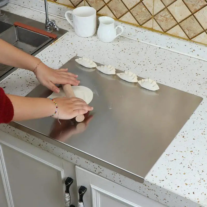 Non-Slip Raised Edge Stainless Steel Cutting Board