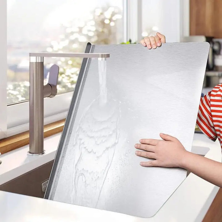 Non-Slip Raised Edge Stainless Steel Cutting Board