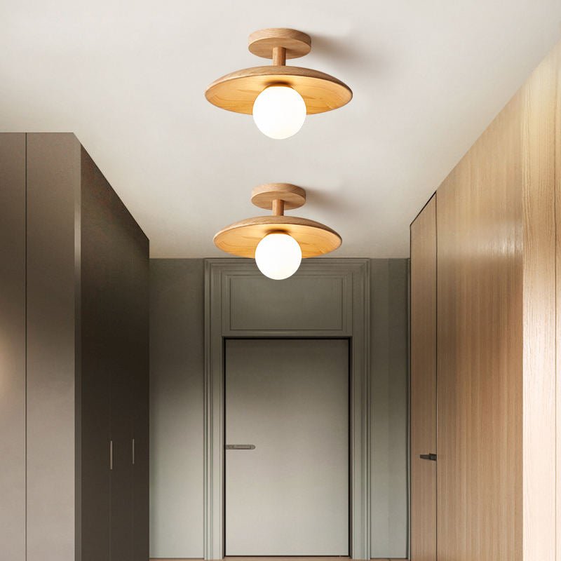 Minimalist Japanese Wood Iron Acrylic Ceiling Light