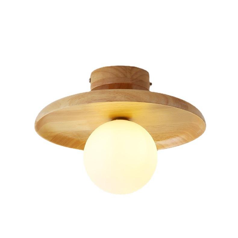 Minimalist Japanese Wood Iron Acrylic Ceiling Light
