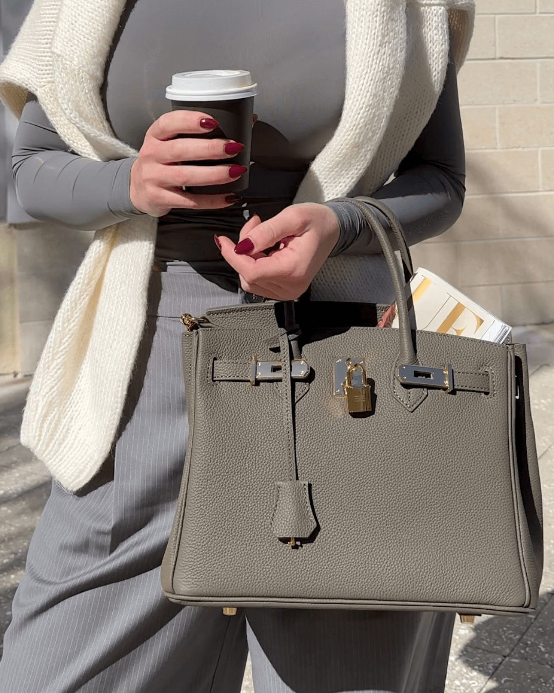 Structured Vegan Leather Multi Pocket Everyday Handbag