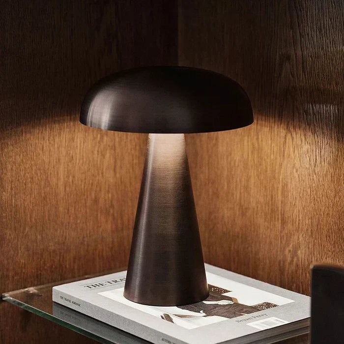 Mushroom Shaped Iron Acrylic Dimmable Cordless Table Lamp