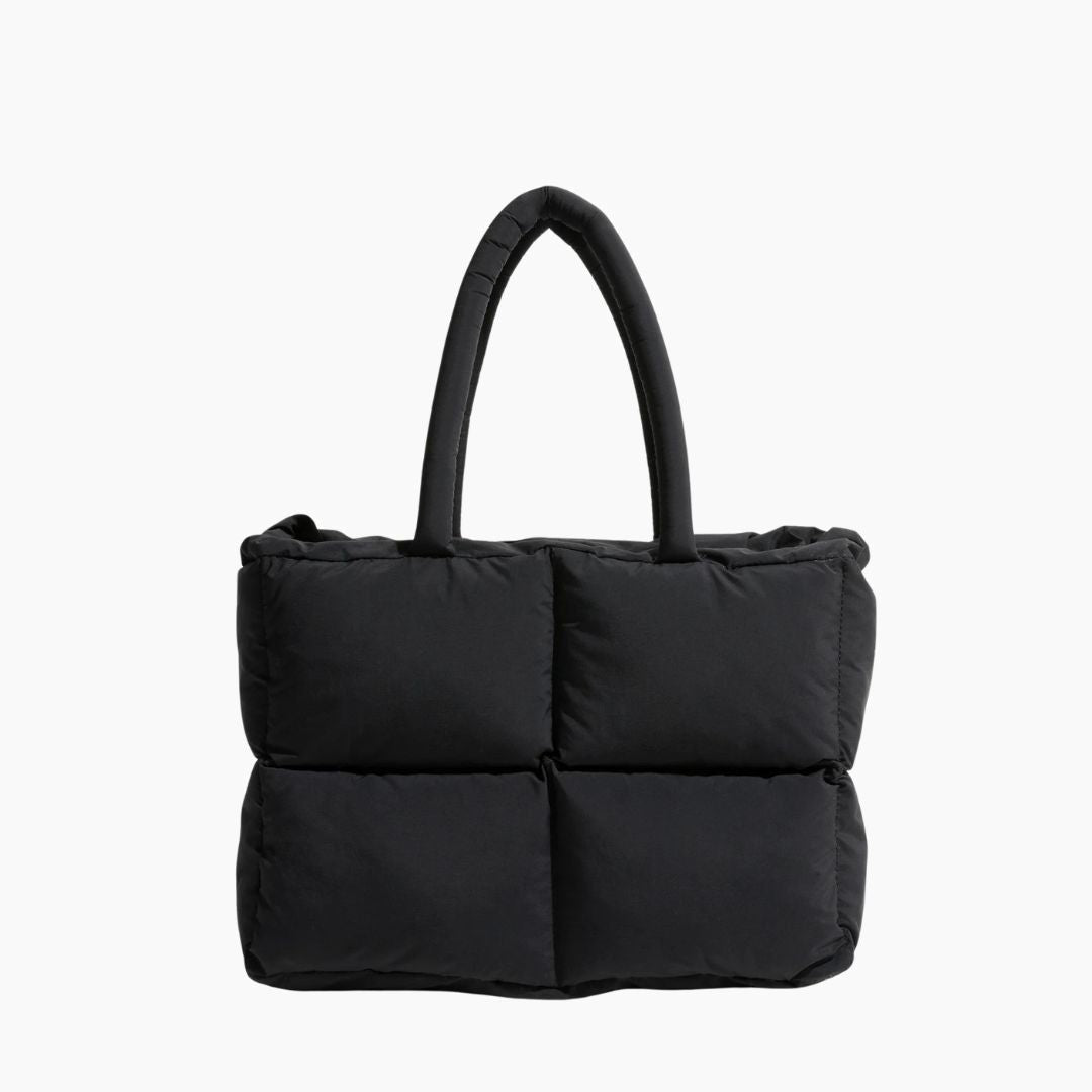 Quilted Puffer Nylon Spacious Laptop Compartment Shoulder Bag