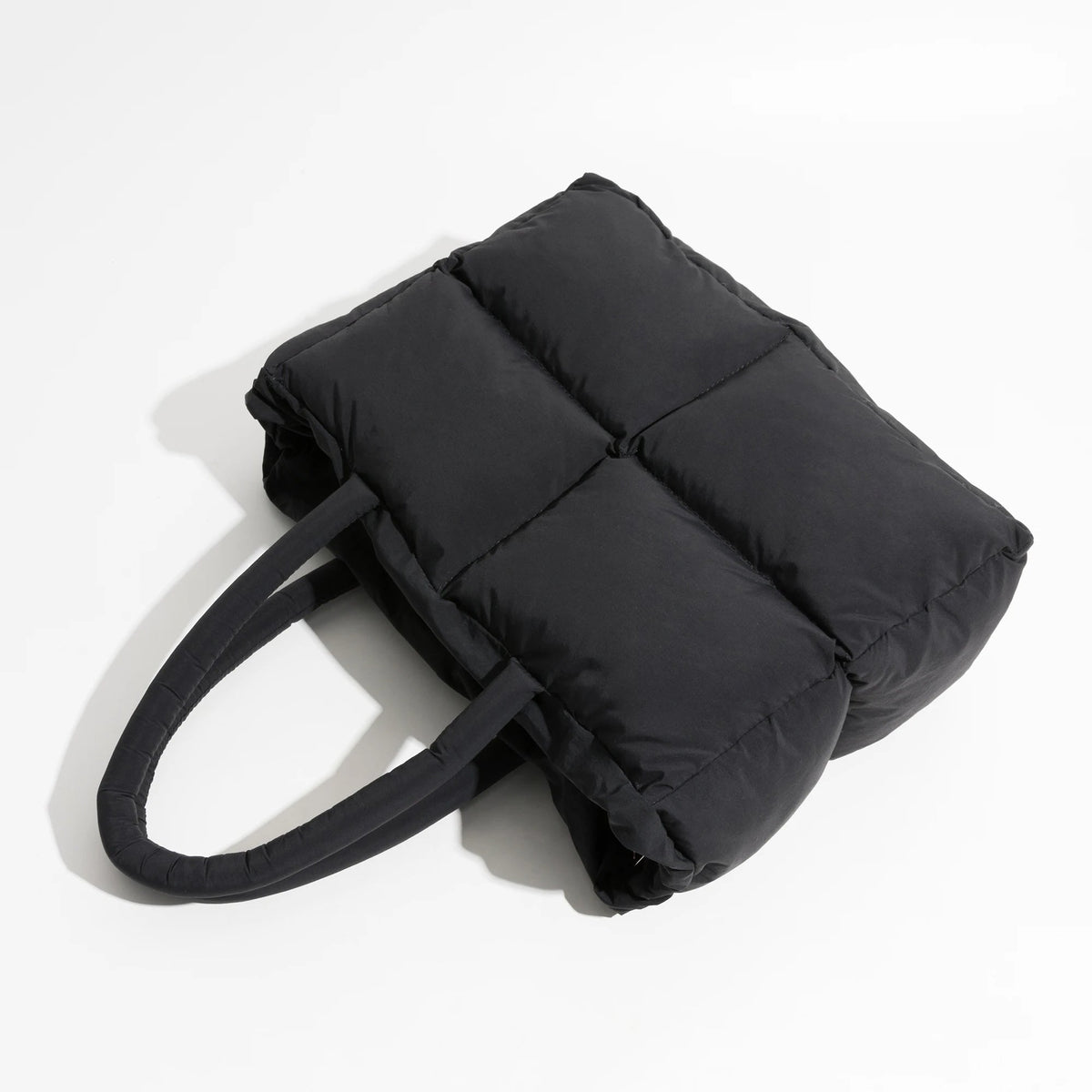 Quilted Puffer Nylon Spacious Laptop Compartment Shoulder Bag