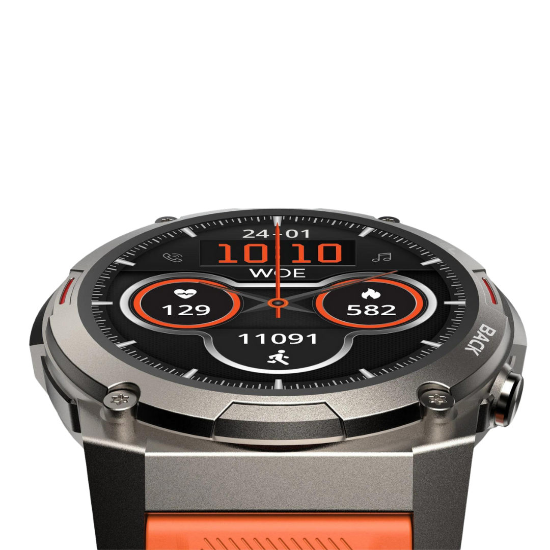 Rugged Aluminum Case Waterproof Amoled Fitness Tracker Smartwatch