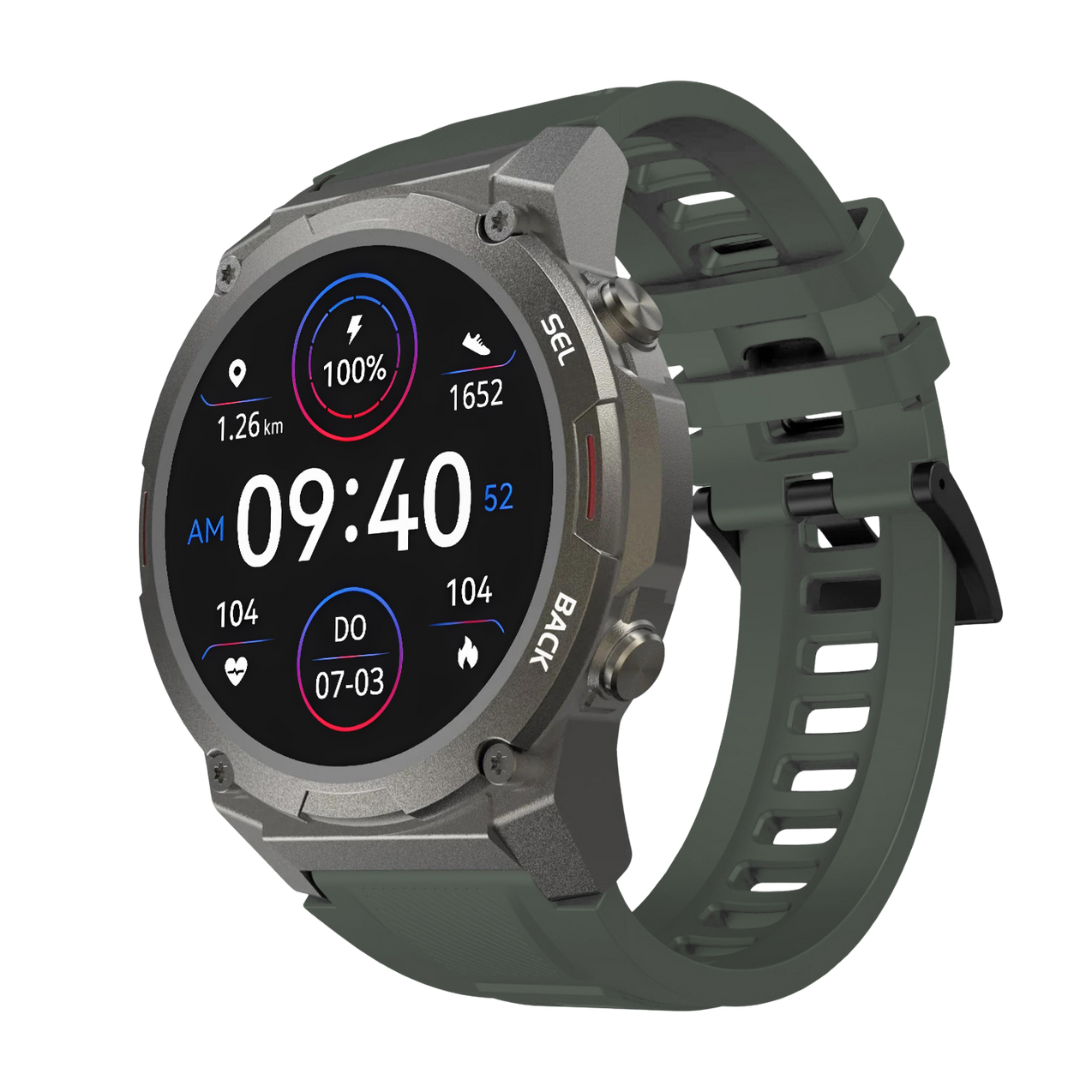 Rugged Aluminum Case Waterproof Amoled Fitness Tracker Smartwatch