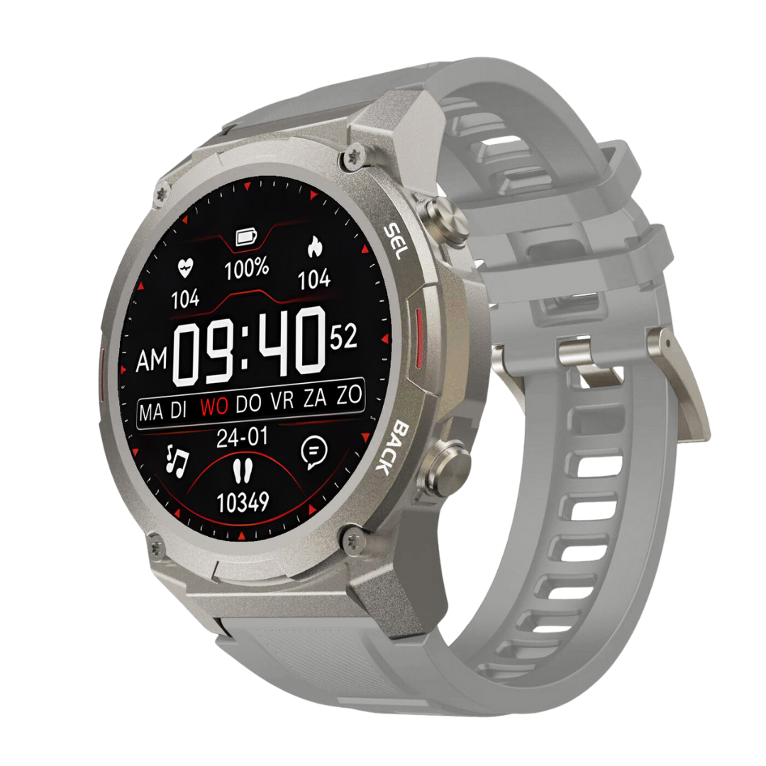 Rugged Aluminum Case Waterproof Amoled Fitness Tracker Smartwatch
