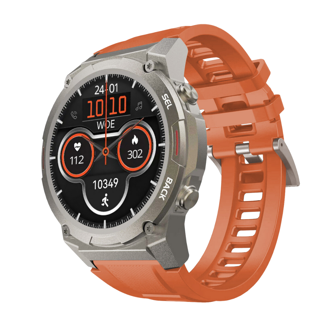 Rugged Aluminum Case Waterproof Amoled Fitness Tracker Smartwatch