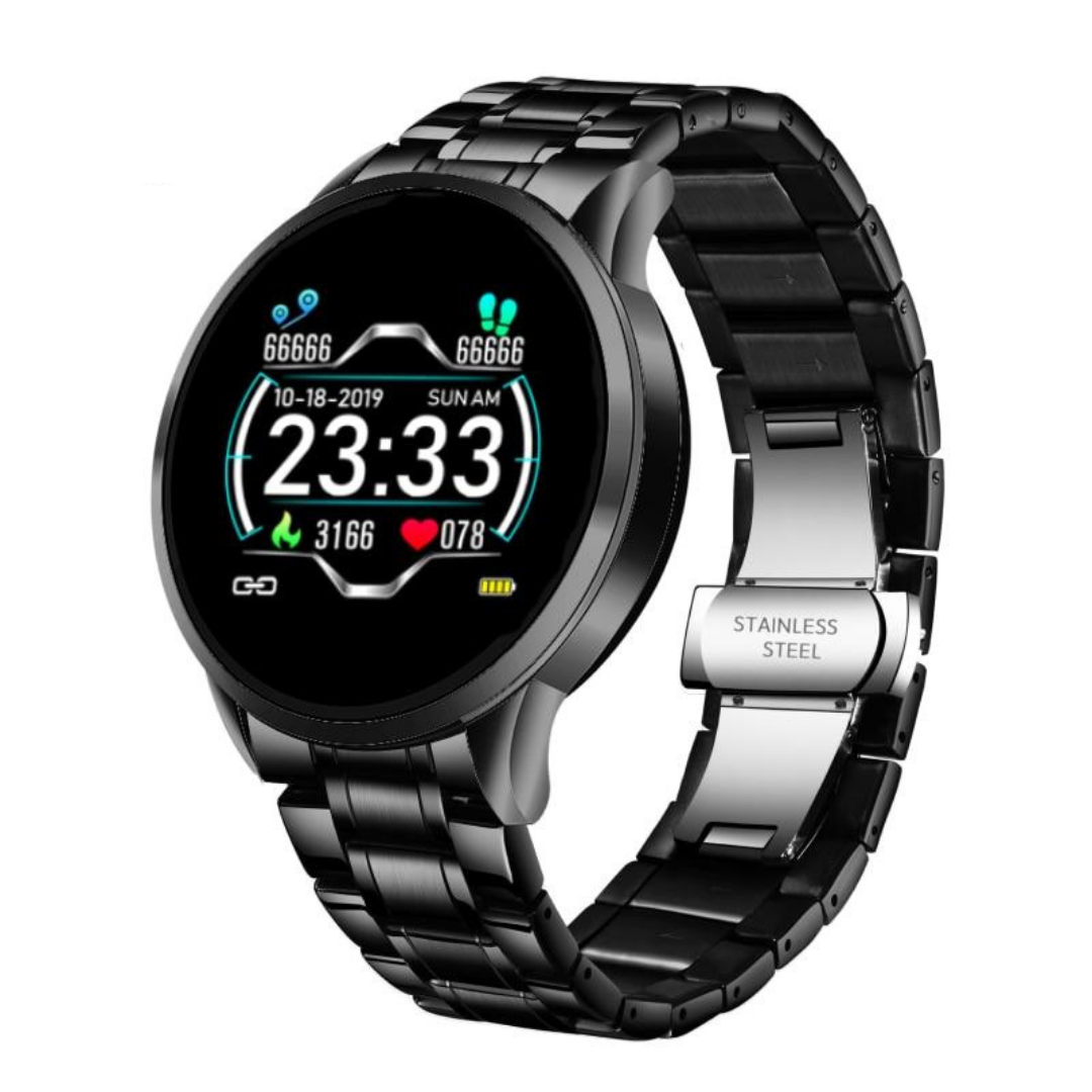 Classic Round Health Tracking Splash Resistant Bluetooth Smartwatch