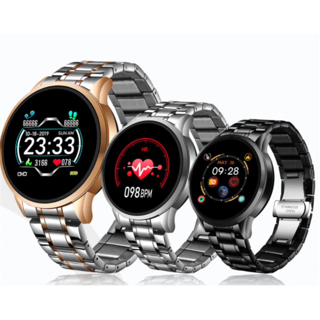 Classic Round Health Tracking Splash Resistant Bluetooth Smartwatch