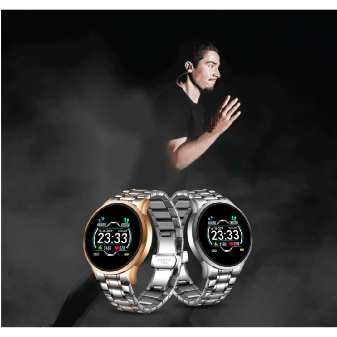 Classic Round Health Tracking Splash Resistant Bluetooth Smartwatch