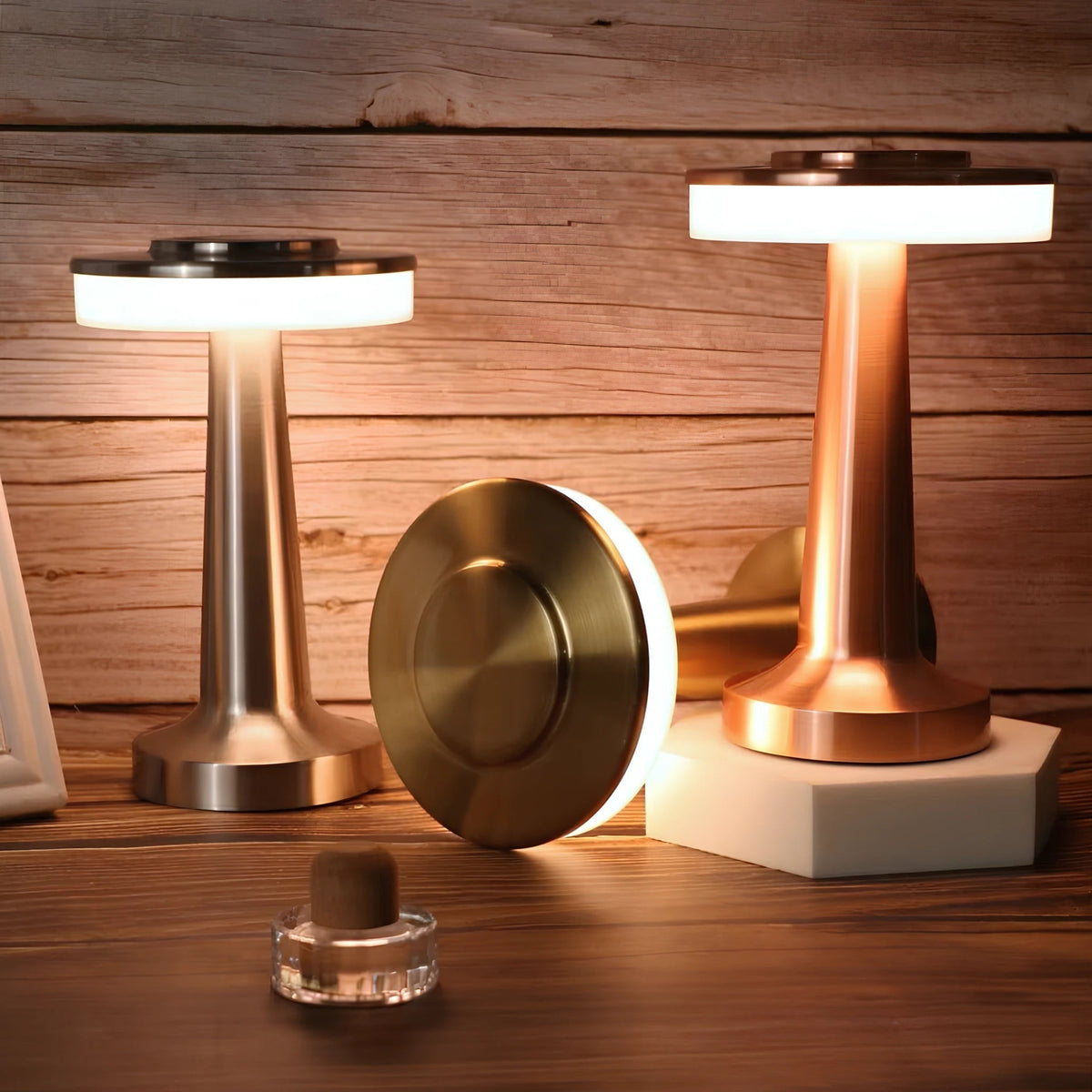 Sleek Portable Metal Dimmable Rechargeable Cordless Table Lamp