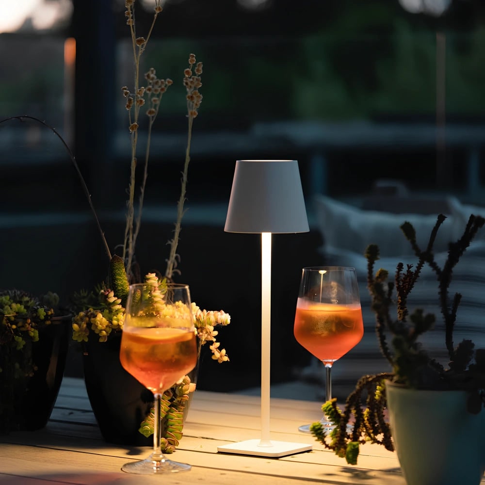 Slim Modern Metal Waterproof Cordless Rechargeable Touch Dimmable Table Lamp