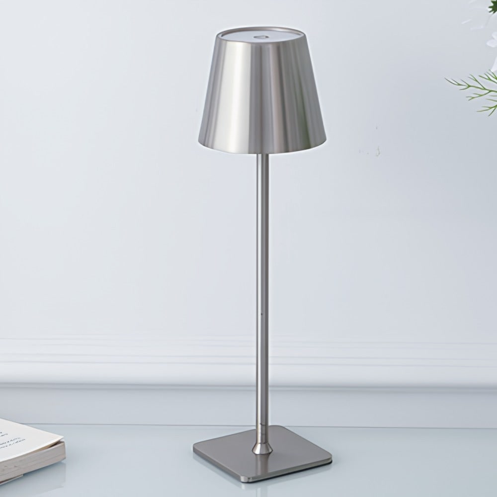 Slim Modern Metal Waterproof Cordless Rechargeable Touch Dimmable Table Lamp