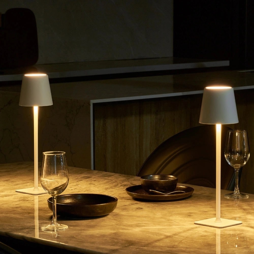 Slim Modern Metal Waterproof Cordless Rechargeable Touch Dimmable Table Lamp