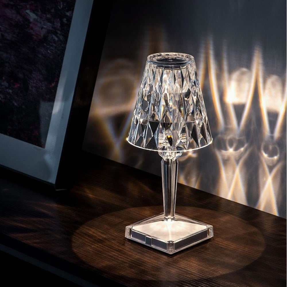 Sparkling Crystal Cordless Touch Dimmable Rechargeable Table Lamp