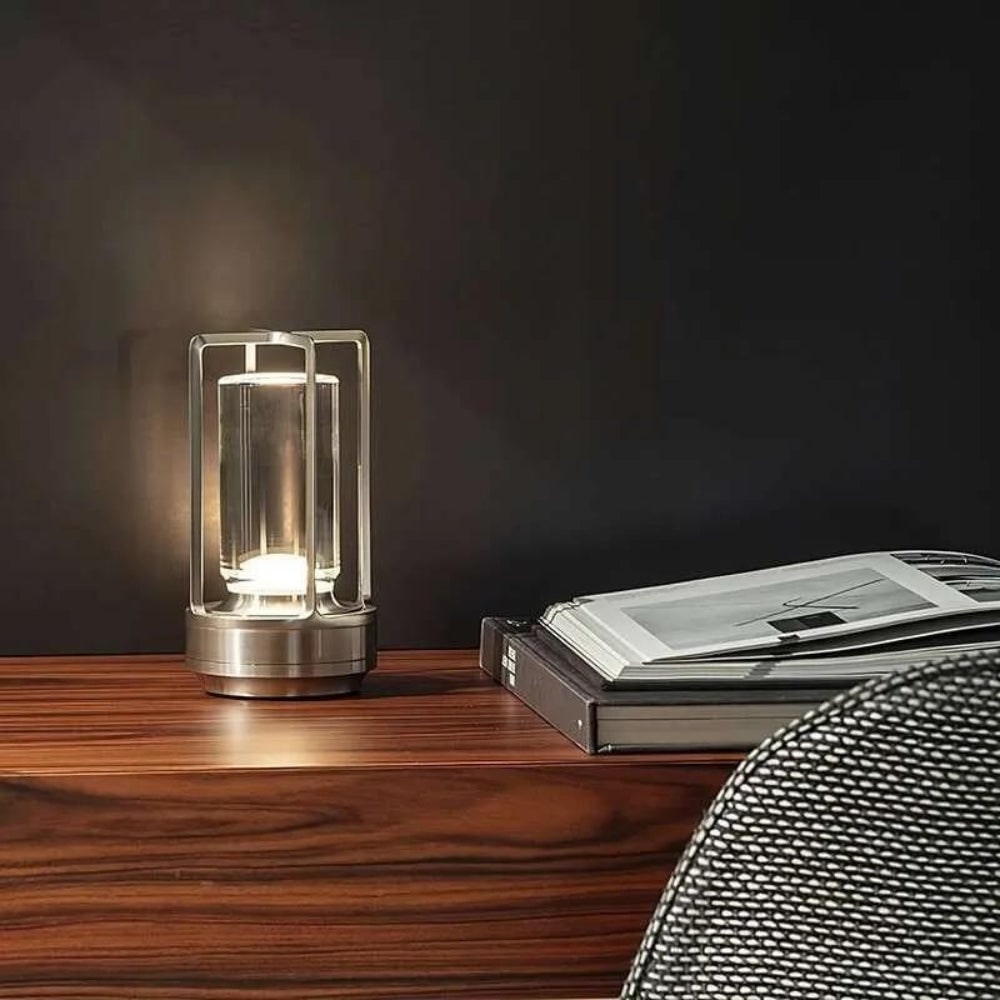 Minimalist Metal Cordless Rechargeable Indoor Outdoor Table Lamp
