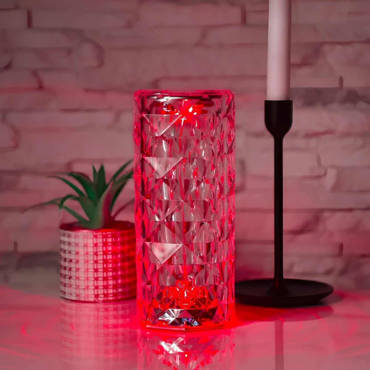 Crystal Sparkle Touch Control Dimmable Rechargeable Mood Table Lamp