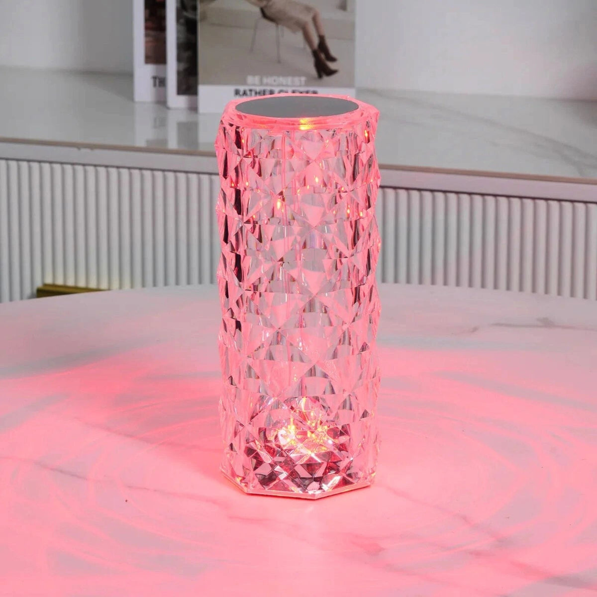 Crystal Sparkle Touch Control Dimmable Rechargeable Mood Table Lamp