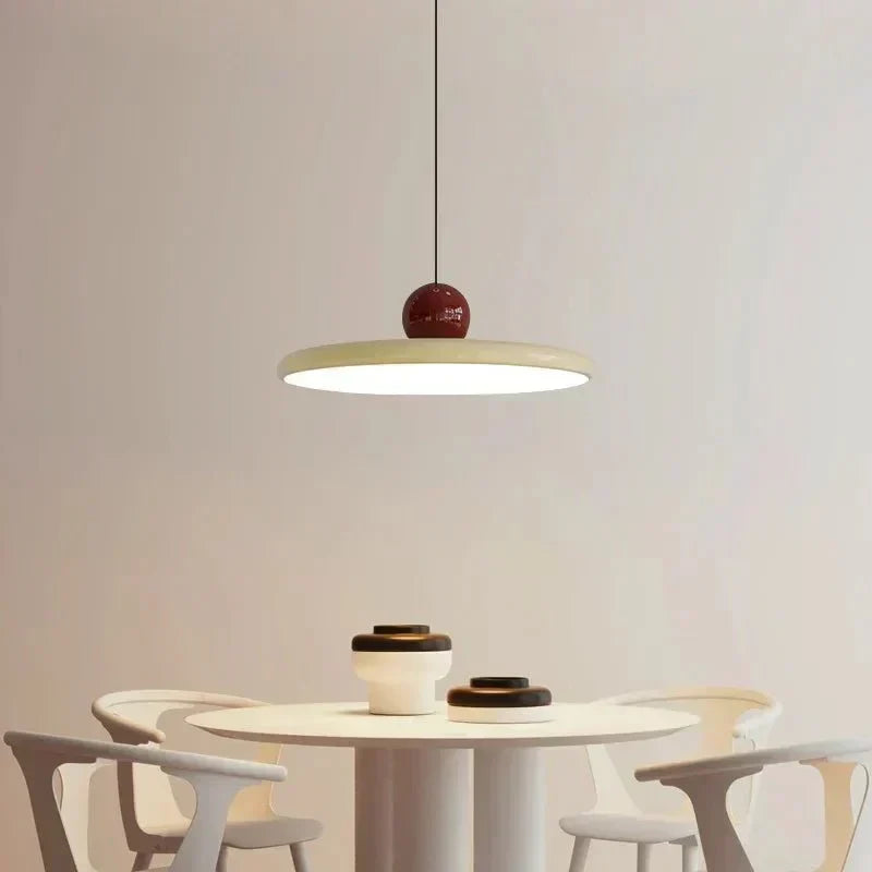 Bauhaus Dish Shaped Glass Metal Pendant Light