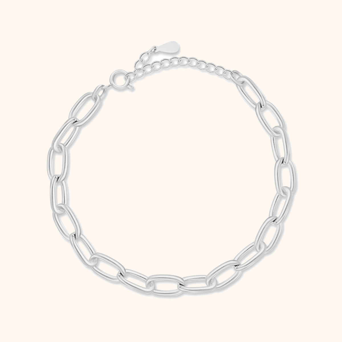 Refined Small Link Adjustable Silver Chain Bracelet